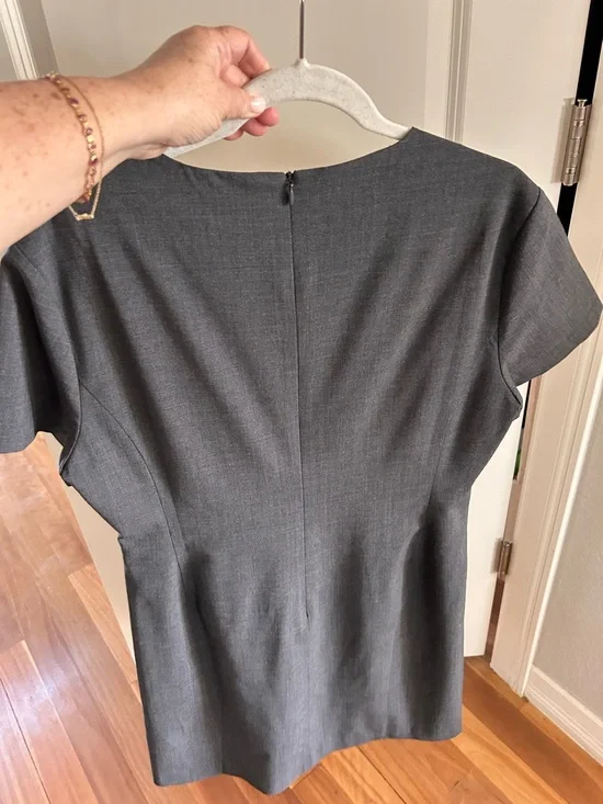 NWOT Quince Italian Wool short Sleeve Dress in Coal Melange. Sz 14. - Picture 3 of 7